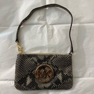 Michael Kors Mini Wristlet with Snakeskin Pattern